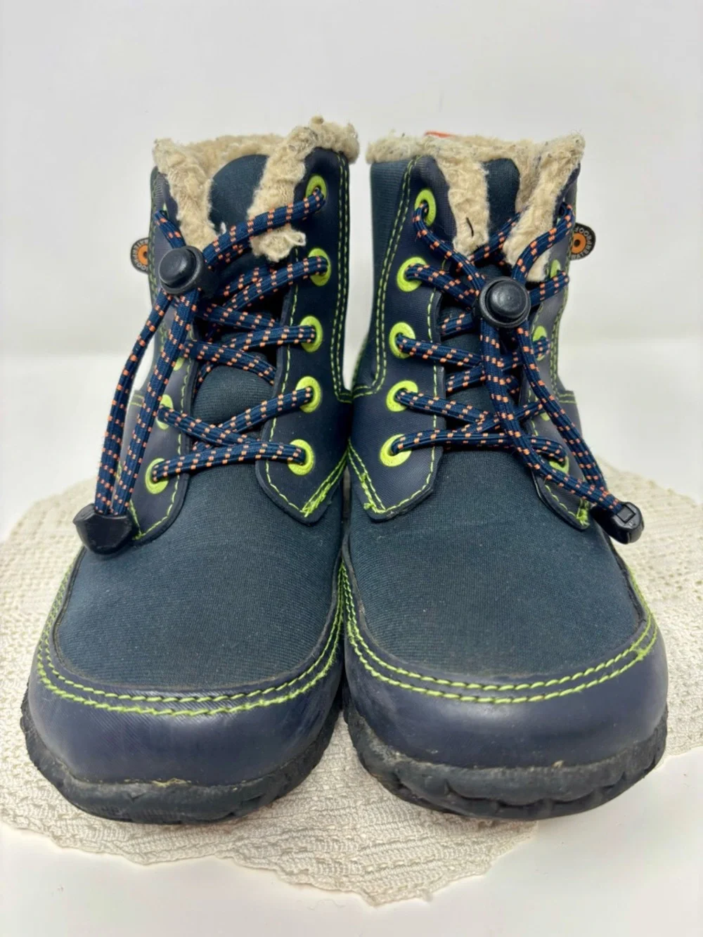 BOGS Waterproof Neoprene Bungee Lace Insulated Rain Snow Boots Dark Blue